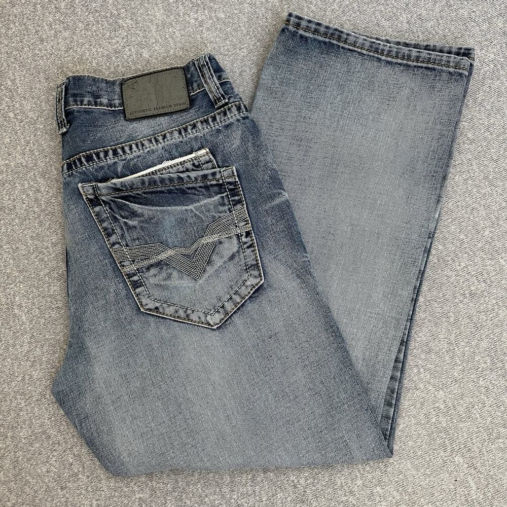 Faded Glory Men’s Relaxed Straight Blue Denim Jeans W32 L30 100% Cotton